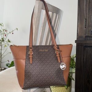 Michael Kors Signature Brown and Tan Tote